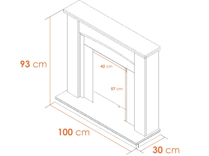 Adam Chilton Fireplace in Oak & Cream with Blenheim Electric Fire in Brass, 39 Inch