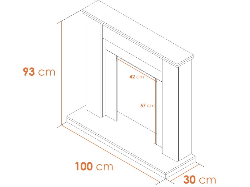 Adam Solus Fireplace in Oak with Helios Electric Fire in Brushed Steel, 39 Inch