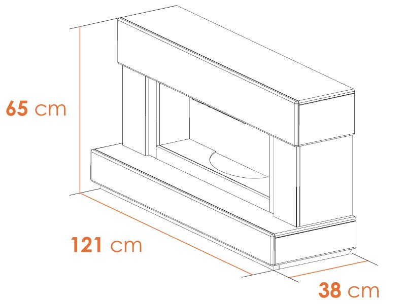 Adam Verona Fireplace Suite in Pure White & Charcoal Grey, 48 Inch