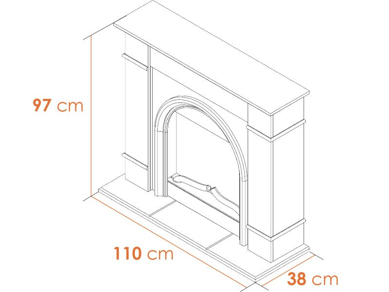 Adam Chesterfield Electric Fireplace Suite in Grey & Charcoal Grey, 44 Inch