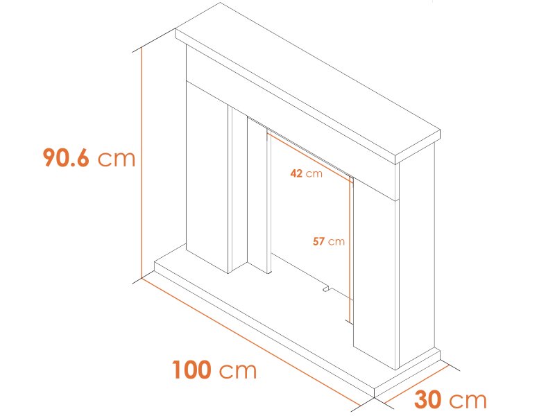 Adam Lomond Fireplace in Stone Effect with Helios Electric Fire in Brushed Steel, 39 Inch