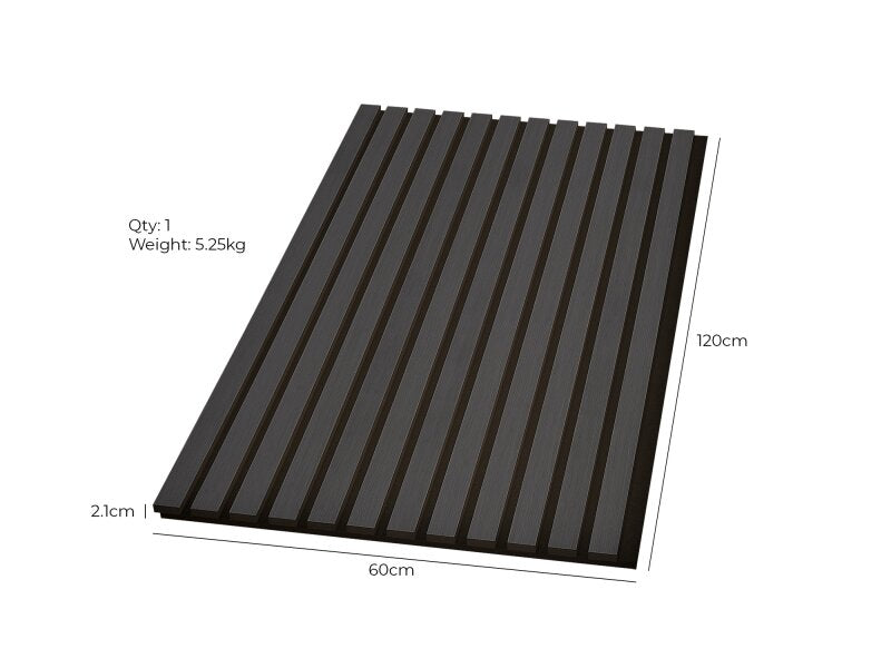 Fuse Acoustic Wooden Wall Panel in Charcoal Oak, 1.2m x 0.6m