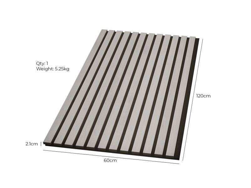 Fuse Acoustic Wooden Wall Panel in Grey Oak, 1.2m x 0.6m