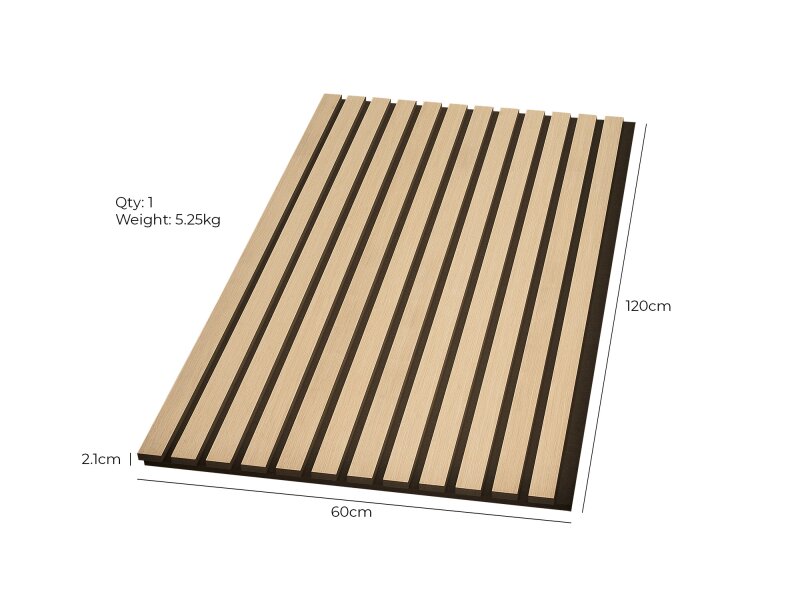 Fuse Acoustic Wooden Wall Panel in Natural Oak, 1.2m x 0.6m