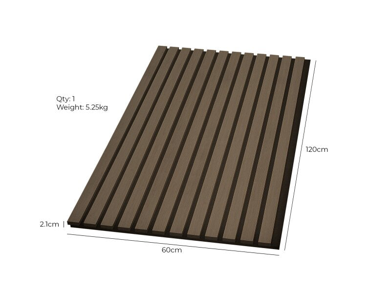 Fuse Acoustic Wooden Wall Panel in Smoked Oak, 1.2m x 0.6m
