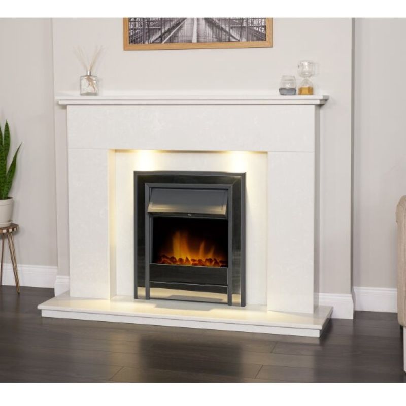 Acantha Argo Electric Fire in Black Nickel with Remote Control
