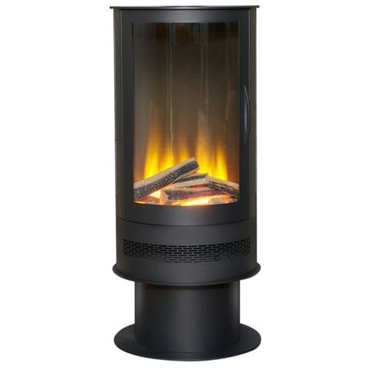 Acantha Orbit Cylinder Electric Stove with Remote in Charcoal Grey