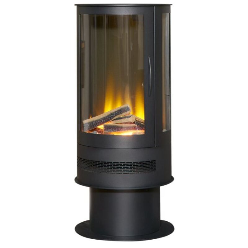 Acantha Orbit Cylinder Electric Stove with Remote in Charcoal Grey