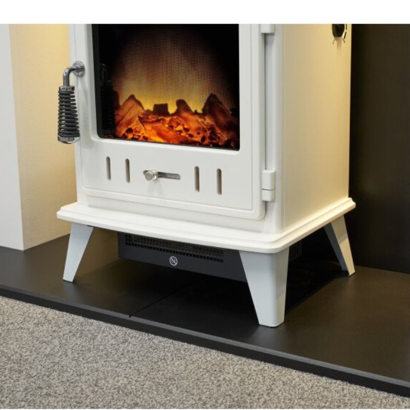 Acantha Pre-Built Stove Media Wall 1 with Aviemore Electric Stove in White