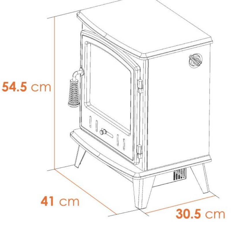 Adam Aviemore Electric Stove in Grey Enamel