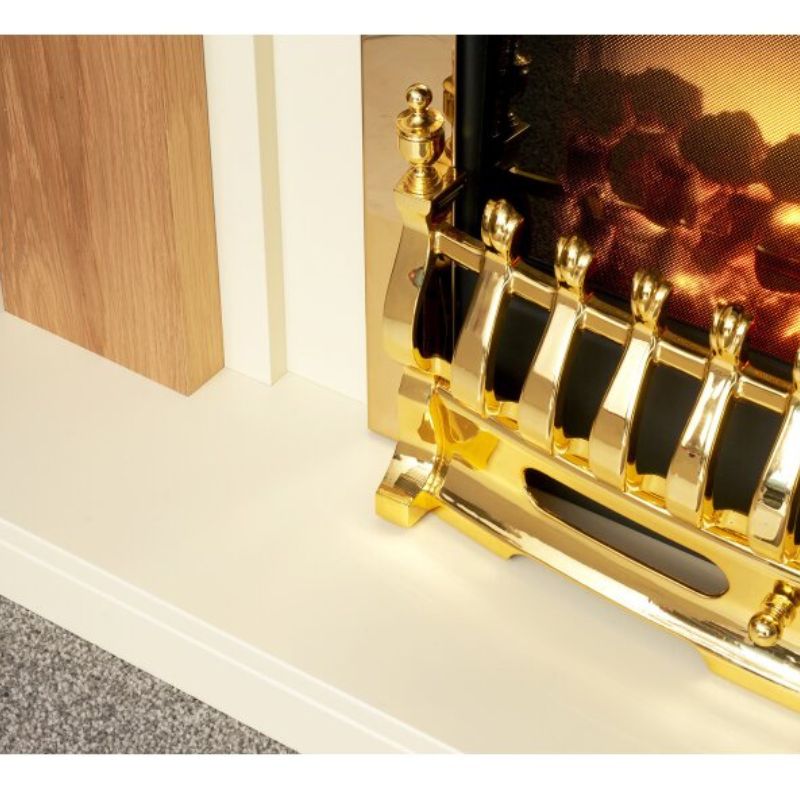 Adam Chilton Fireplace in Oak & Cream with Blenheim Electric Fire in Brass, 39 Inch
