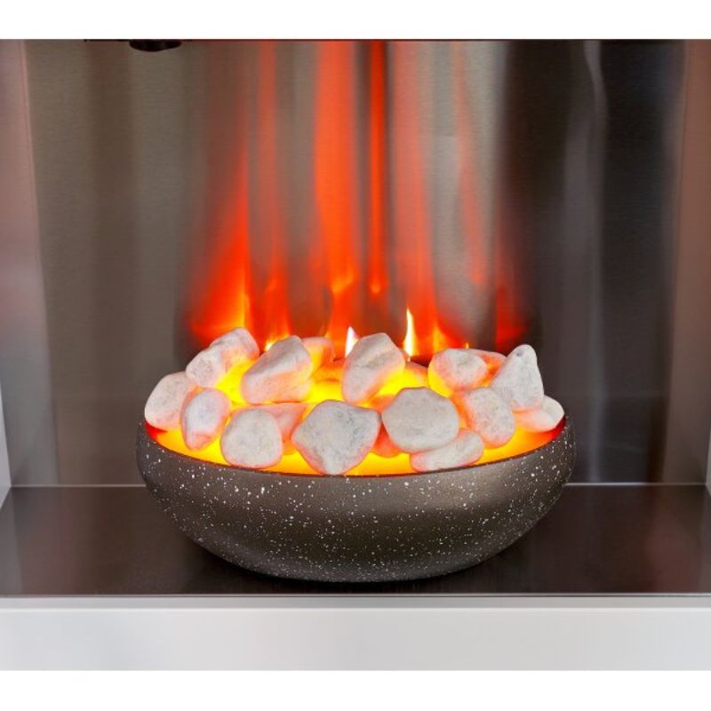 Adam Cubist Electric Fireplace Suite in White, 36 Inch