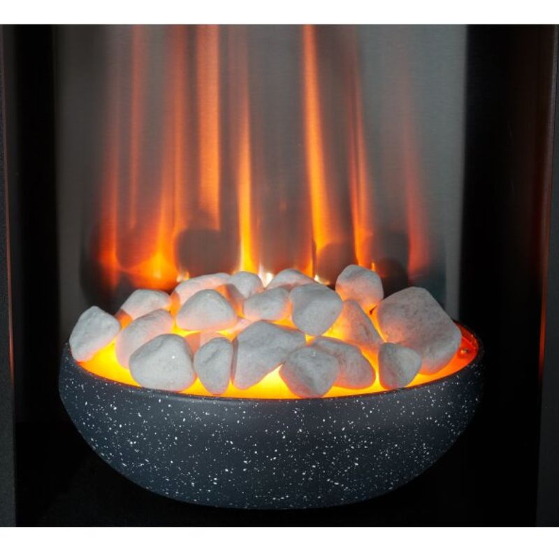 Adam Monet Fireplace Suite in Black with Electric Fire, 23 Inch