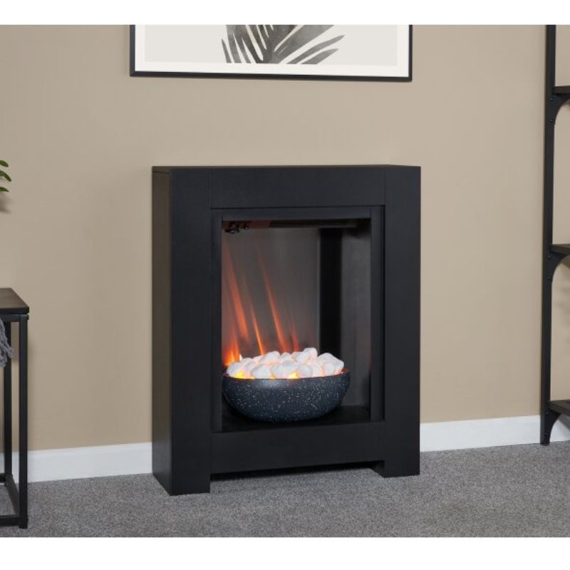 Adam Monet Fireplace Suite in Black with Electric Fire, 23 Inch