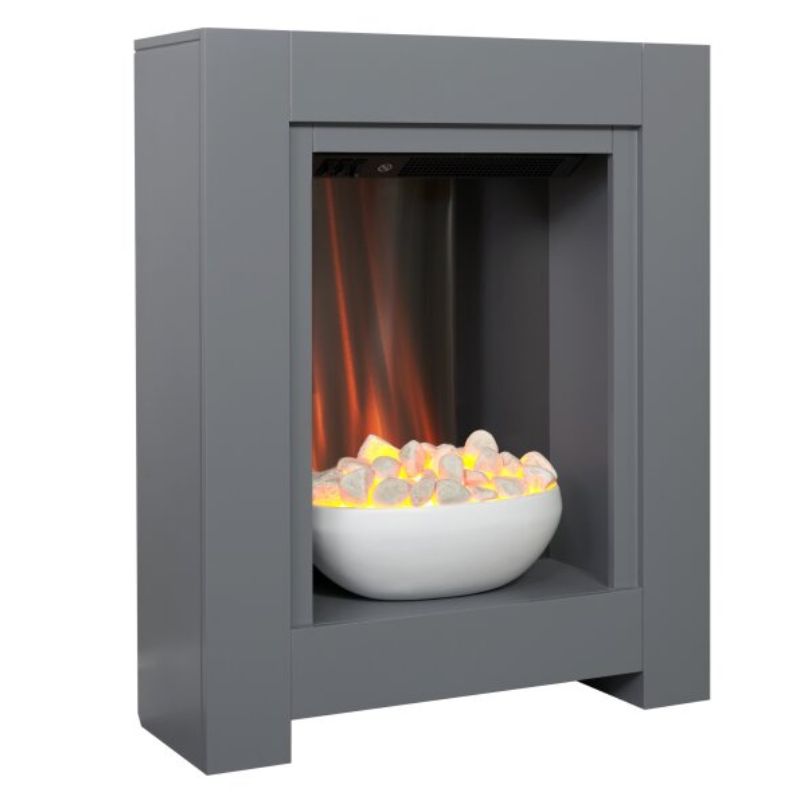 Adam Monet Fireplace Suite in Grey with Electric Fire, 23 Inch