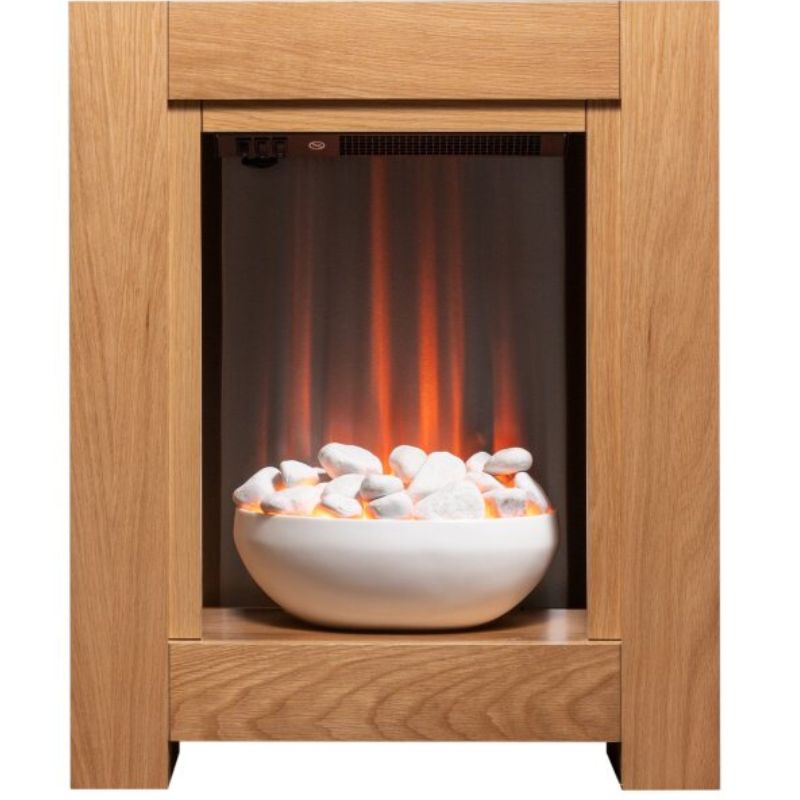 Adam Monet Fireplace Suite in Oak with Electric Fire, 23 Inch