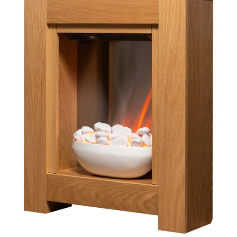 Adam Monet Fireplace Suite in Oak with Electric Fire, 23 Inch
