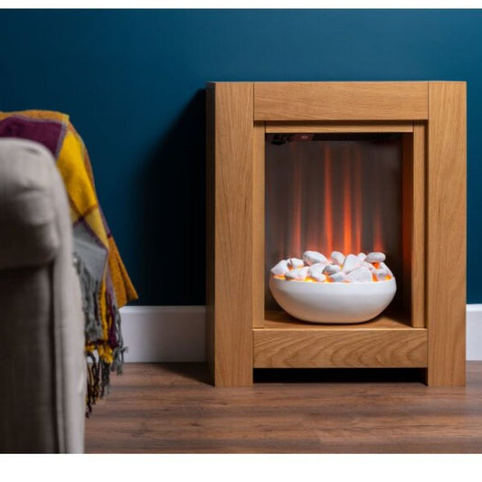 Adam Monet Fireplace Suite in Oak with Electric Fire, 23 Inch