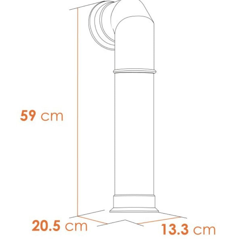 Adam Tall Angled Decorative Electric Stove Pipe in Black