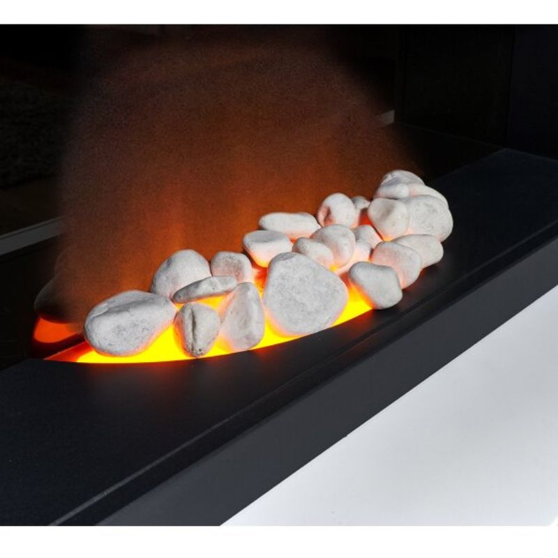 Adam Verona Fireplace Suite in Pure White & Charcoal Grey, 48 Inch