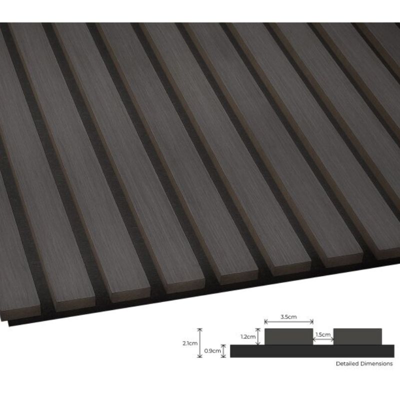 Fuse Acoustic Wooden Wall Panel in Charcoal Oak, 1.2m x 0.6m