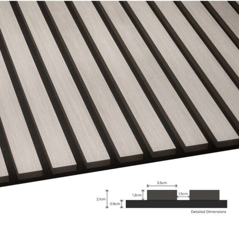Fuse Acoustic Wooden Wall Panel in Grey Oak, 1.2m x 0.6m