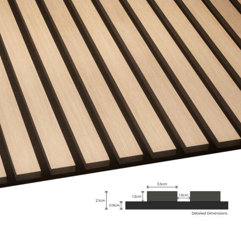 Fuse Acoustic Wooden Wall Panel in Natural Oak, 1.2m x 0.6m