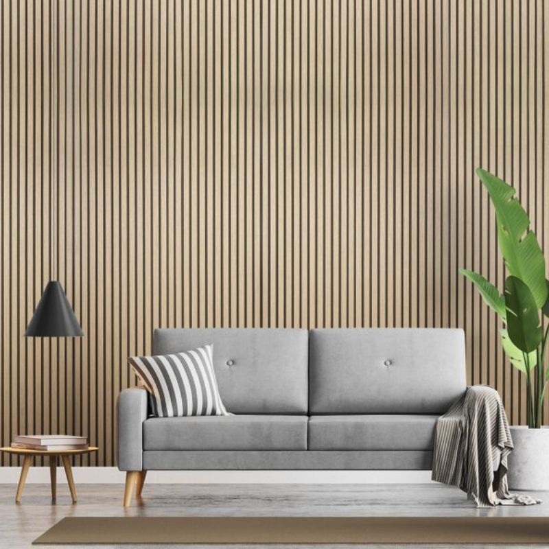 Fuse Acoustic Wooden Wall Panel in Natural Oak, 2.4m x 0.6m