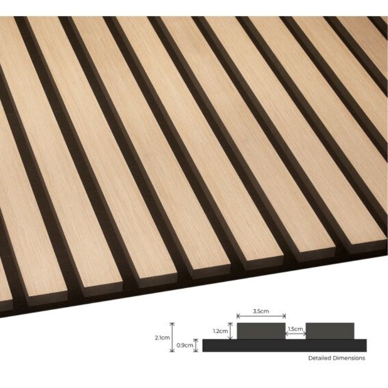 Fuse Acoustic Wooden Wall Panel in Natural Oak, 2.4m x 0.6m
