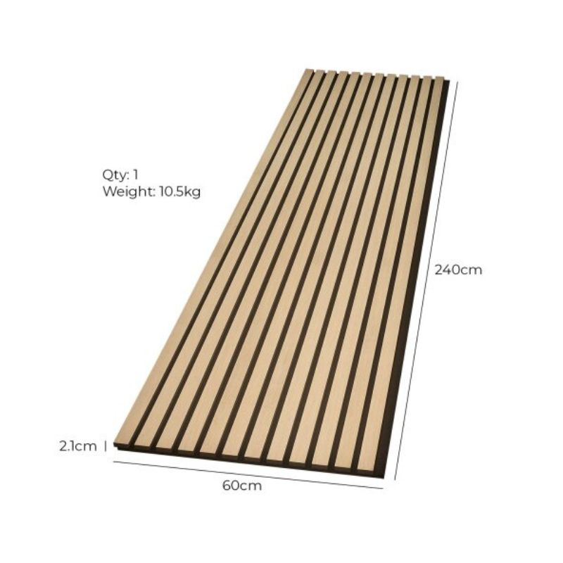 Fuse Acoustic Wooden Wall Panel in Natural Oak, 2.4m x 0.6m