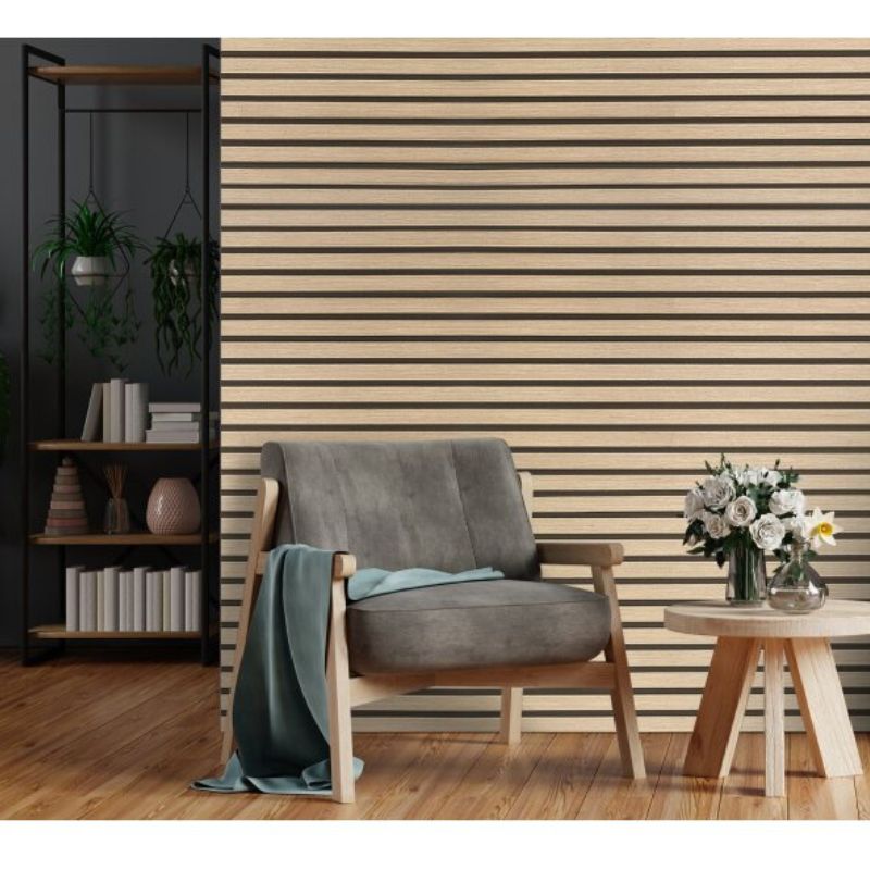 Fuse Acoustic Wooden Wall Panel in Natural Oak, 2.4m x 0.6m