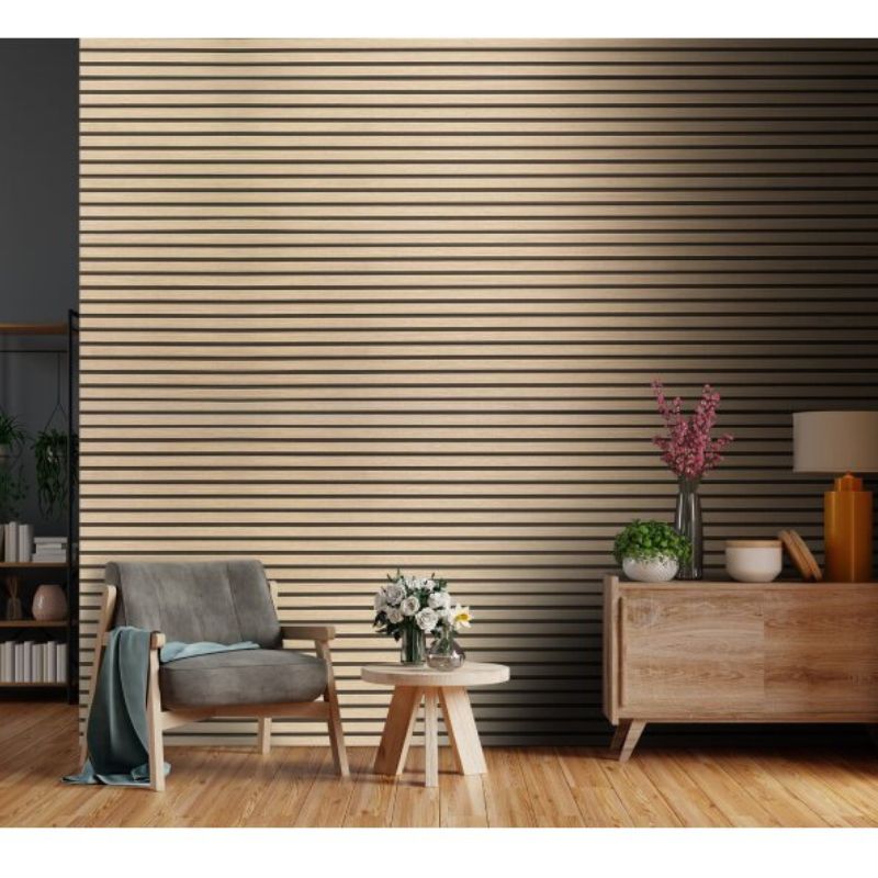 Fuse Acoustic Wooden Wall Panel in Natural Oak, 2.4m x 0.6m