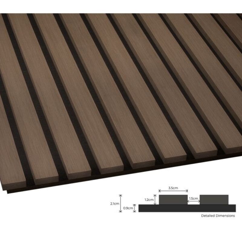 Fuse Acoustic Wooden Wall Panel in Smoked Oak, 1.2m x 0.6m