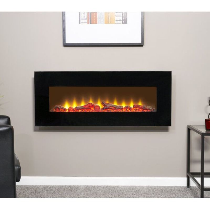 Sureflame WM-9331 Electric Wall Mounted Fire with Remote in Black 42 Inch