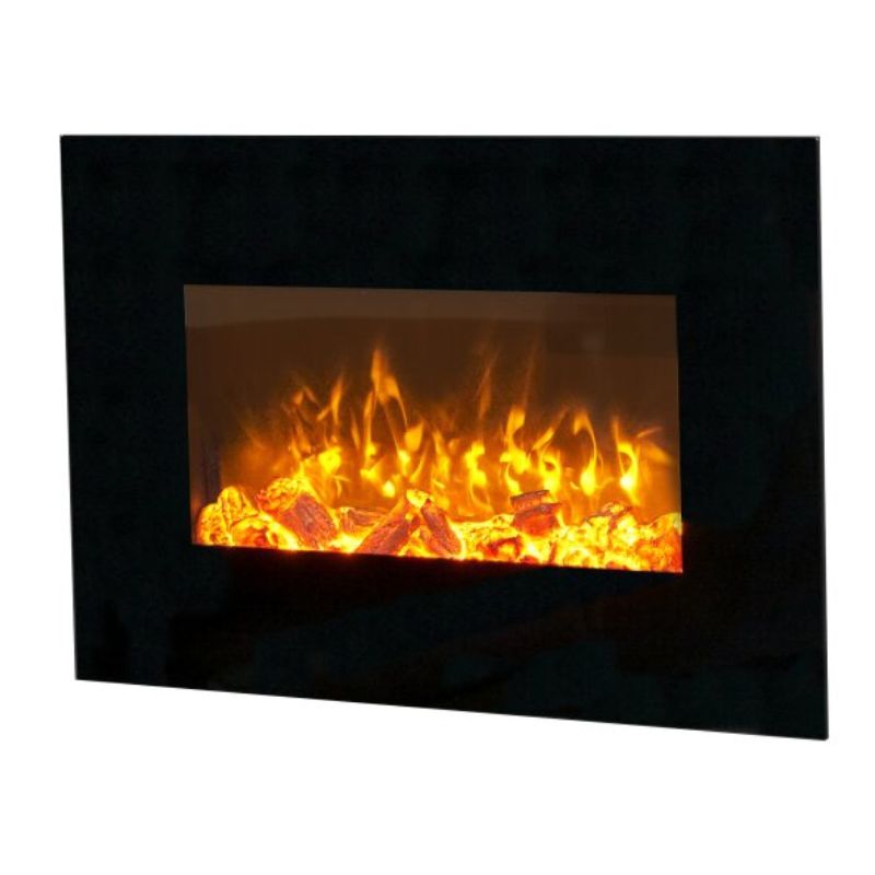 Sureflame WM-9334 Electric Wall Mounted Fire with Remote in Black, 26 Inch