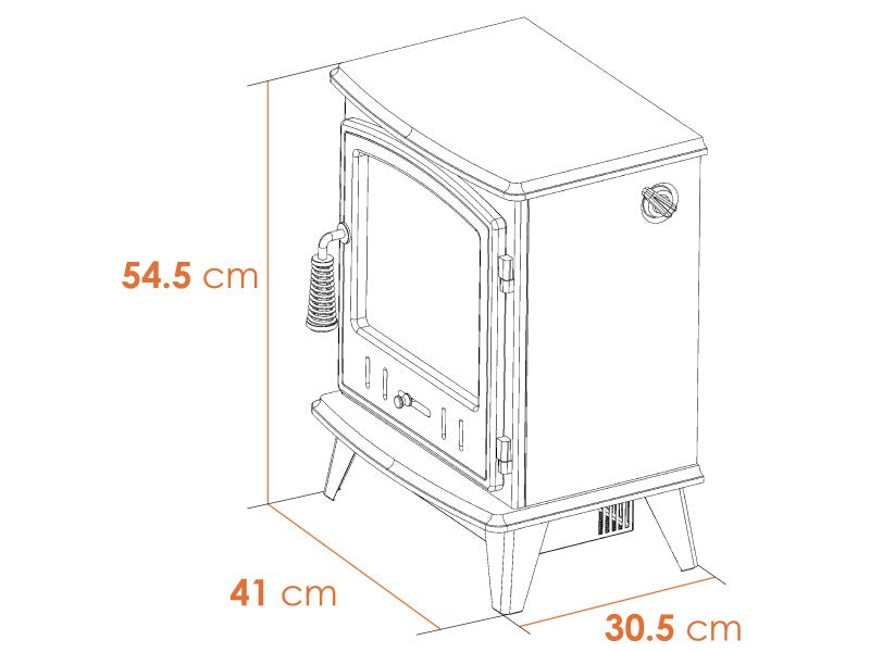 Adam Aviemore Electric Stove in White Enamel