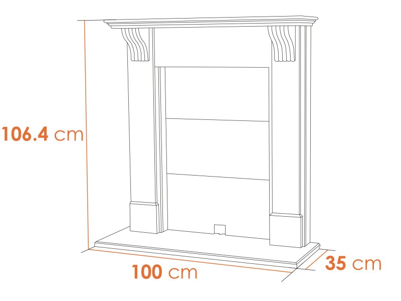 Adam Harrogate Stove Fireplace in Pure White & Black with Hudson Electric Stove in Black, 39 Inch