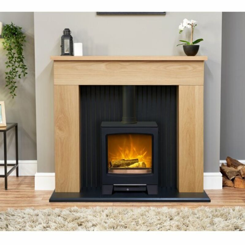 Acantha Lunar Electric Stove in Charcoal Grey