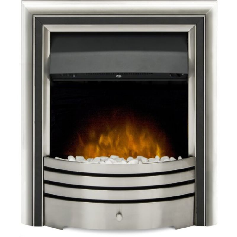 Adam Astralis Pebble Electric Fire in Chrome & Black with Remote Control