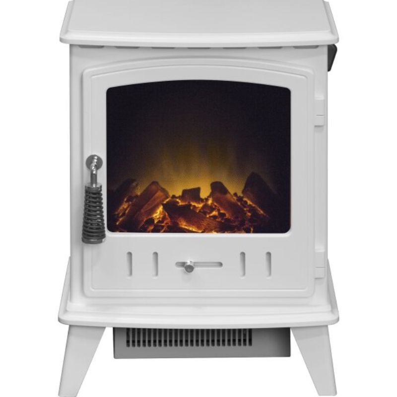 Adam Aviemore Electric Stove in White Enamel