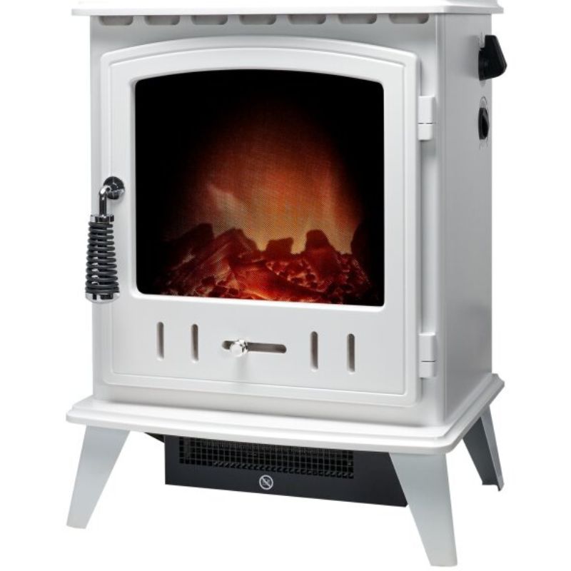 Adam Aviemore Electric Stove in White Enamel