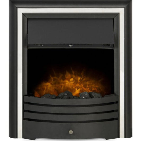 Adam Cambridge Coal Electric Fire in Black & Chrome