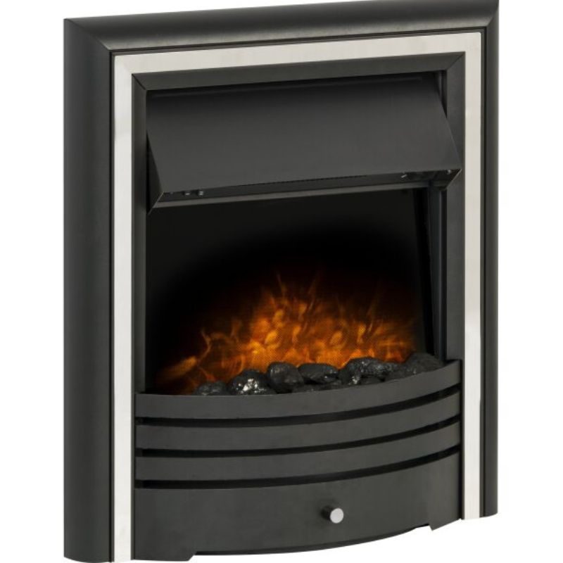 Adam Cambridge Coal Electric Fire in Black & Chrome