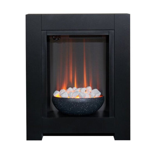 Adam Monet Fireplace Suite in Black with Electric Fire, 23 Inch