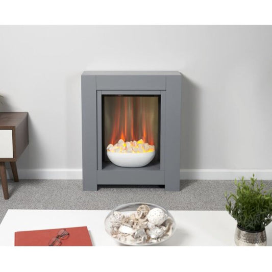 Adam Monet Fireplace Suite in Grey with Electric Fire, 23 Inch