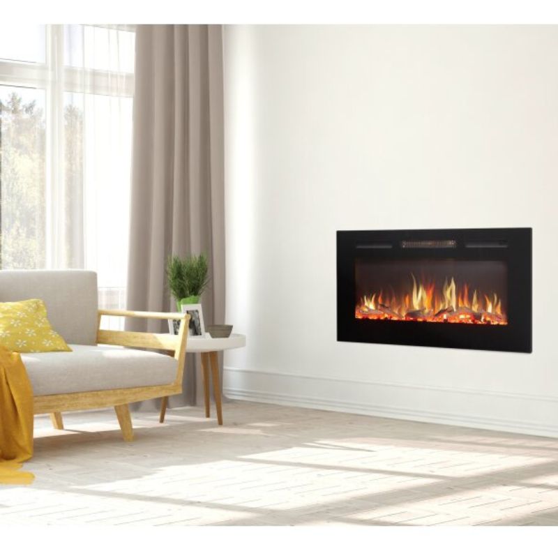 Adam Orlando Inset /Wall Mounted Electric Fire, 36 Inch