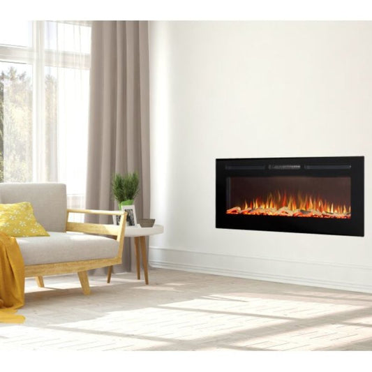 Adam Orlando Inset / Wall Mounted Electric Fire, 50 Inch