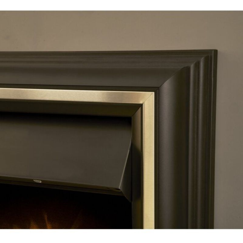 Adam York Freestanding Electric Fire in Brushed Steel