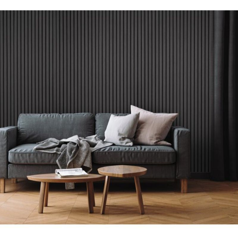 Fuse Acoustic Wooden Wall Panel in Charcoal Oak, 2.4m x 0.6m