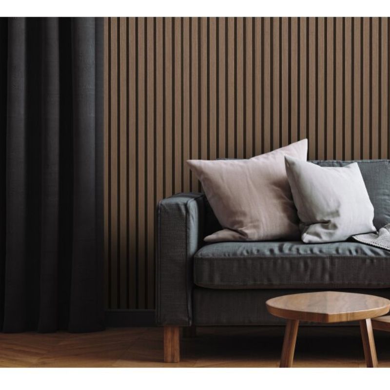 Fuse Acoustic Wooden Wall Panel in Smoked Oak, 2.4m x 0.6m